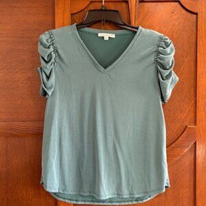 Green Envelope top, size medium